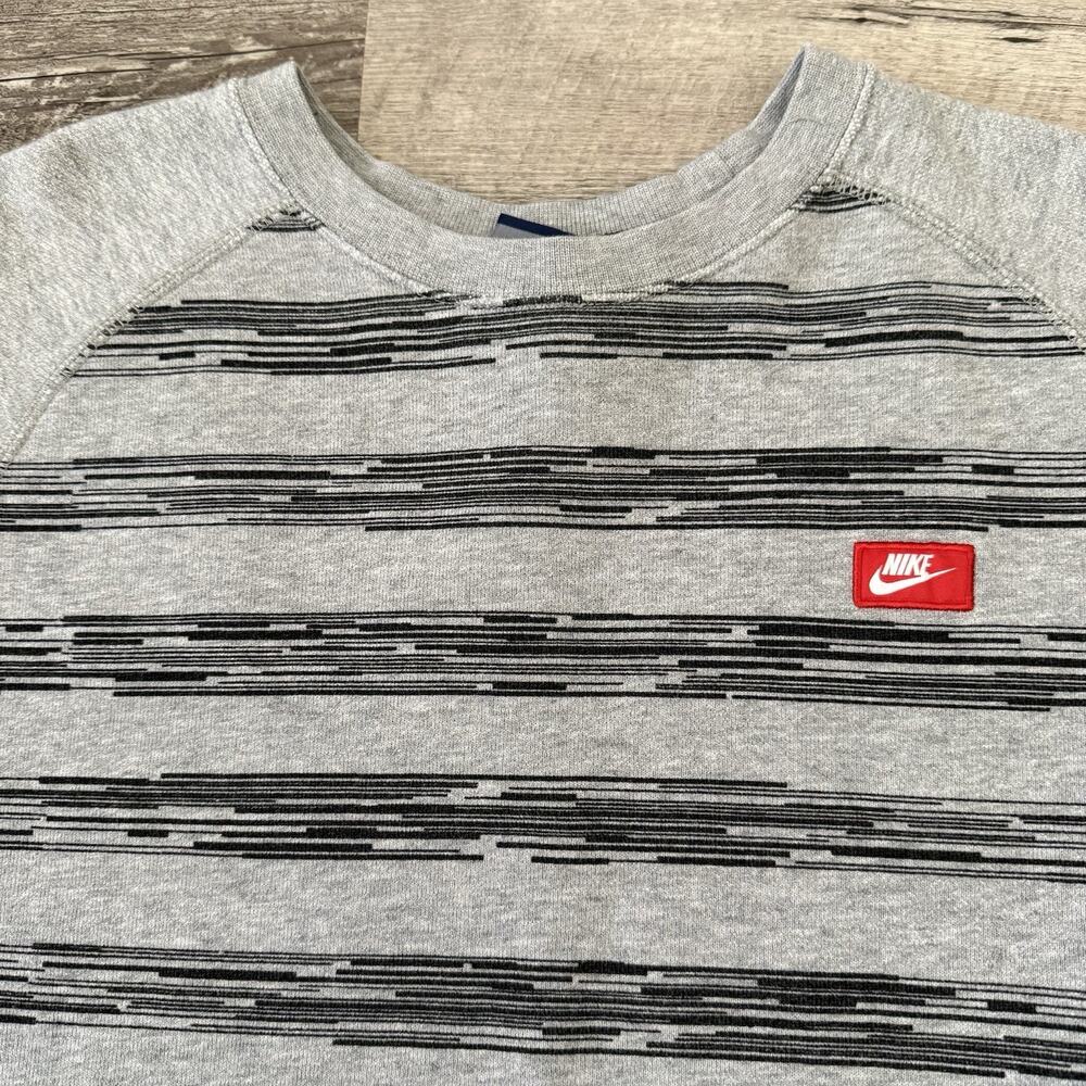Nike Speed Stripe Crew Sweatshirt Mens Large Heather Gray 717292 100% Cotton